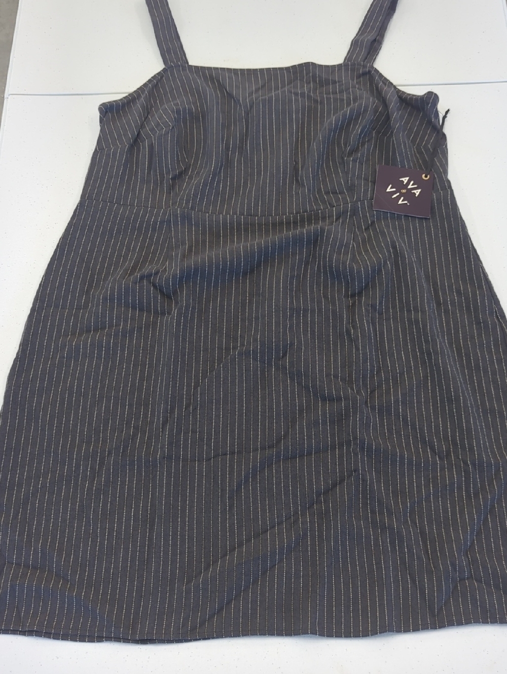 Ava & Viv Charcoal Pinstripe Tank Dress